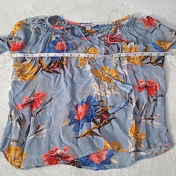 Lucky Brand Womens Blouse S Boho Floral Peasant Top Festival Bohemian Boho Chic - Picture 12 of 16